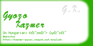 gyozo kazmer business card